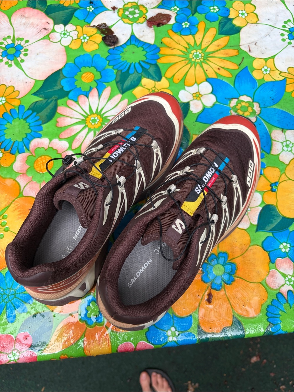 Salomon Women's Athletic Shoes - Brown with Burnt Orange and White Accents
